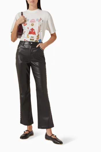 Ski-print T-shirt in Cotton