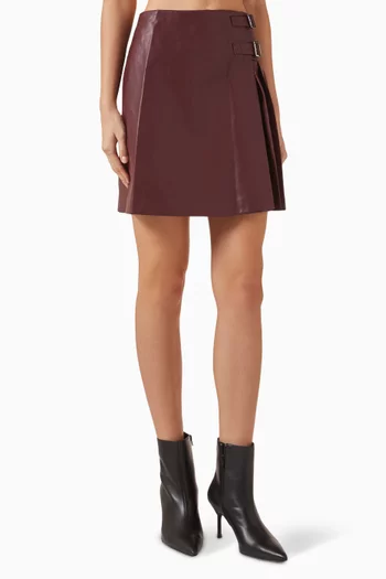 Kilt Mini Skirt in Vegan Leather