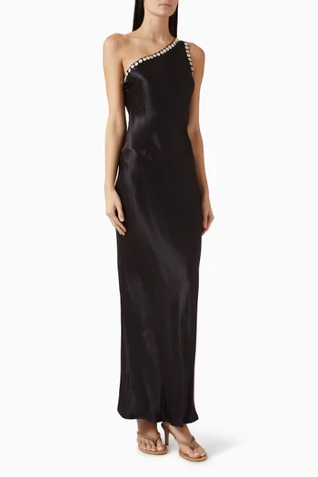 Button Kirsty Dress in Satin