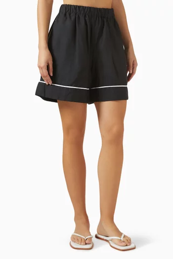 شورت ويلو بخصر مطاطي كتان