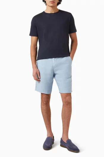 تي شيرت بفتحة رقبة مستديرة جيرسيه كتان