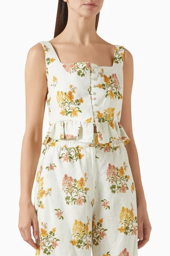 Eslabon Cordillera Crop Top in Linen