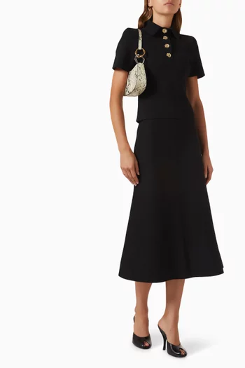 تنورة متوسطة الطول نسيج كريب