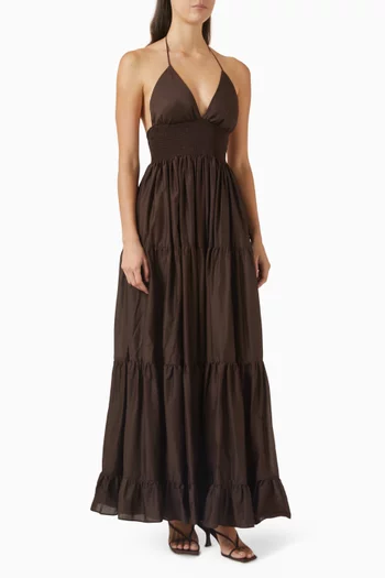 فستان بطبقات متعددة قطن فوال