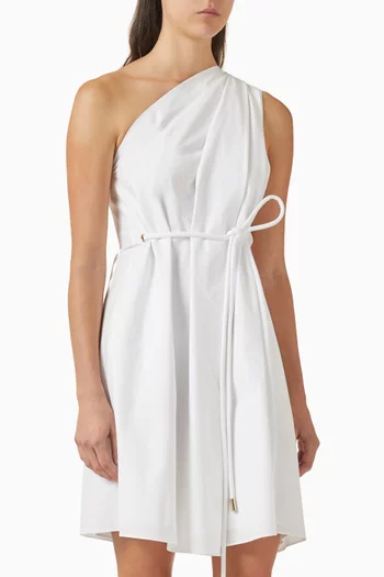 فستان باراشوت قصير بكتف مكشوف قطن