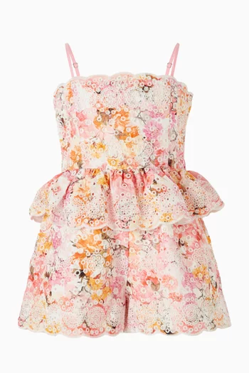 Alessia Embroidered Romper in Cotton