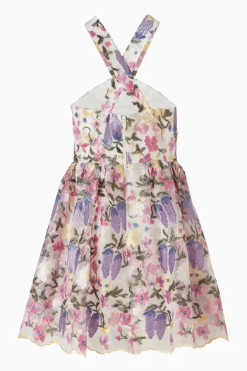 فستان ماريا بحمالات حول الرقبة ومطرز