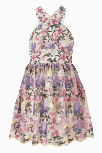 فستان ماريا بحمالات حول الرقبة ومطرز