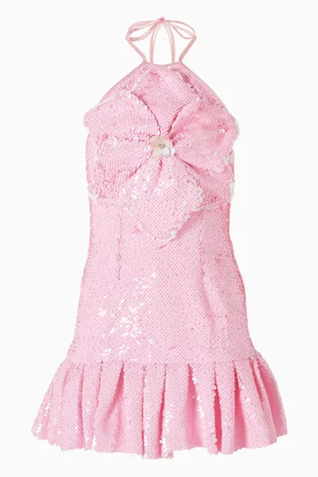 فستان فارلي مزين بتطريزات بالترتر