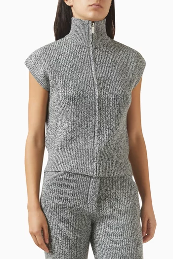 The Sleeveless High-neck Sweater