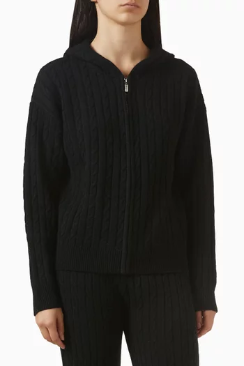 The Cable Knit Zip-up Cardigan