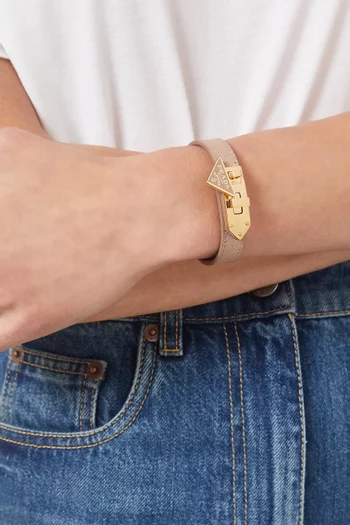 Logo Bracelet in Saffiano Leather