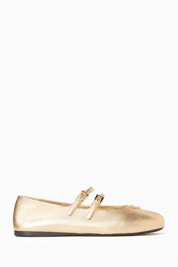 Ballerina Flats in Mordoré Nappa Leather