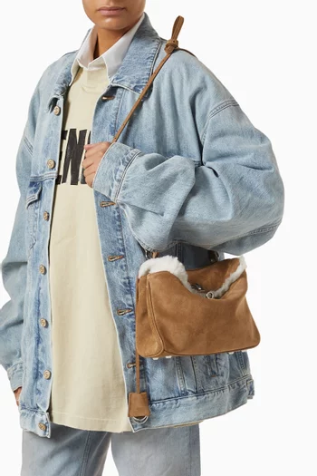 Mini Rodeo Handbag in Suede Calfskin & Fleece
