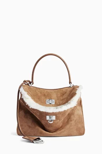 Mini Rodeo Handbag in Suede Calfskin & Fleece