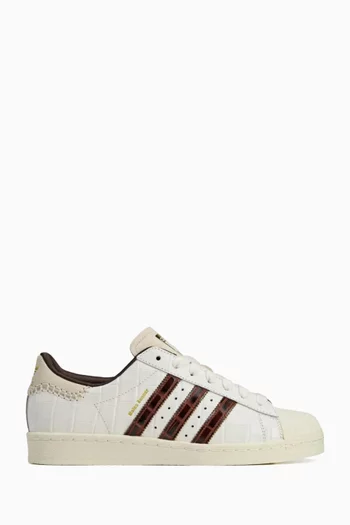 x Wales Bonner Superstar Sneakers in Croc-embossed Leather