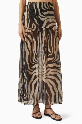 تنورة بوهيميا طويلة