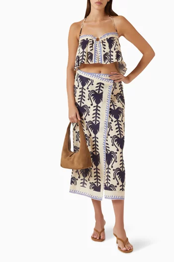 Deep Blue Sea Skirt in Linen