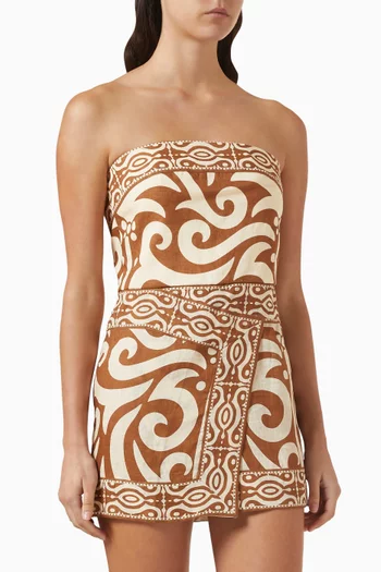 Raíz Ritual Mini Dress in Linen