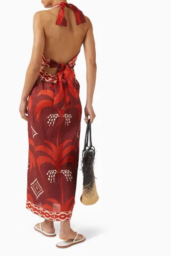 Buen Viento Printed Dress in Linen