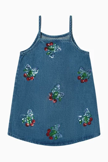 Magot Sequin-embellished Dress in Denim