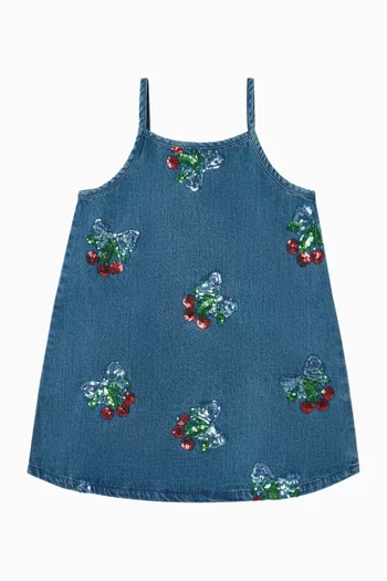 Magot Sequin-embellished Dress in Denim