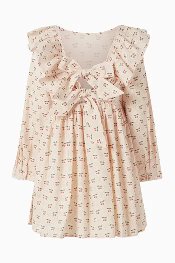 فستان شيانا بنقشة كرز قطن عضوي