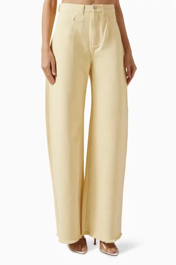 بنطال جينز دريل بقصة بويفريند دينم