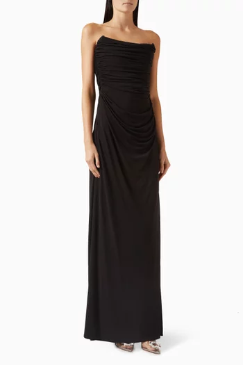 فستان بدرابيه جيرسيه غير لامع