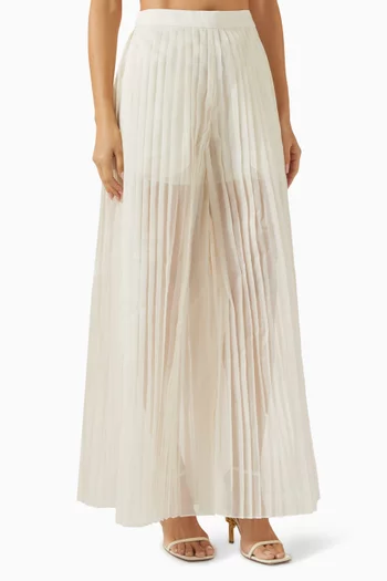 بنطال دوفر بطيّات حرير وأورجانزا