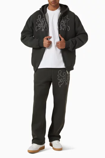 كنزة بغطاء رأس بلوتش بسحّاب صوف قطني