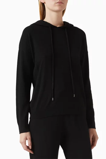 كنزة بغطاء رأس برباط تضييق مزيج كشمير