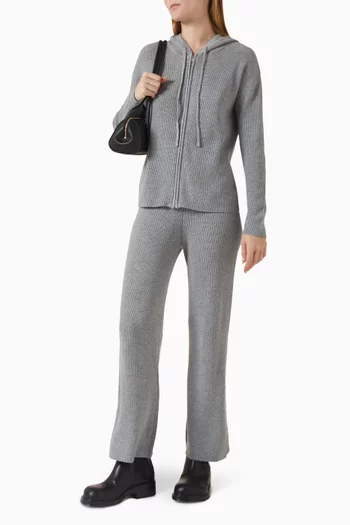 Zip Hoodie Sweater in Rib-knit