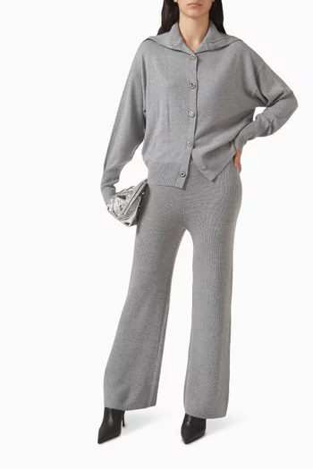 كارديغان بصف أزرار نسيج سادة