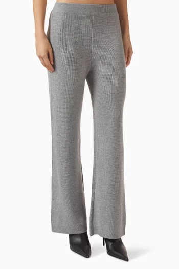 Straight-leg Pants in Plain-knit