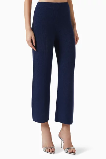 Straight-leg Pants in Plain-knit