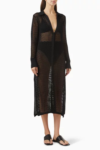 قميص جين للارتداء فوق ملابس السباحة