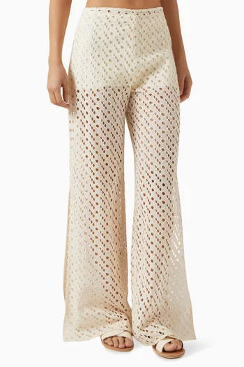 Eyelet Venice Pants in Viscose