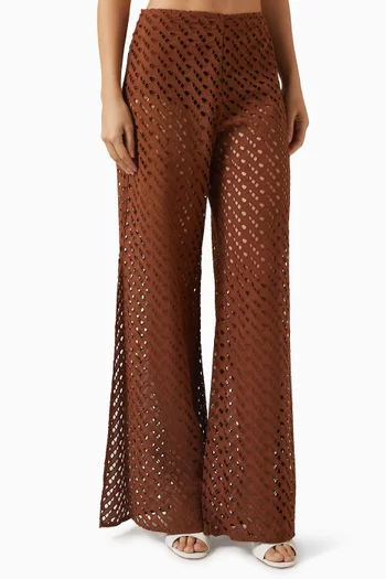 Eyelet Venice Pants in Viscose