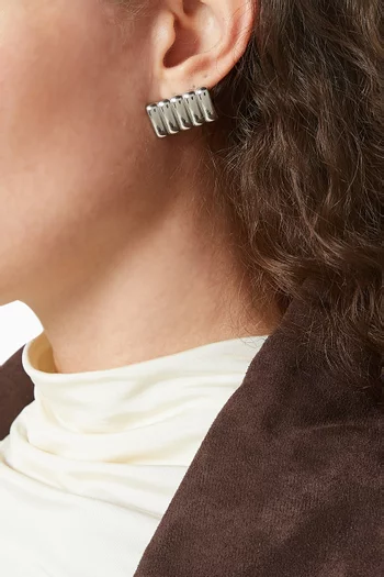 Clemmie Maxi Stud Earrings in Silver-plated Stainless Steel