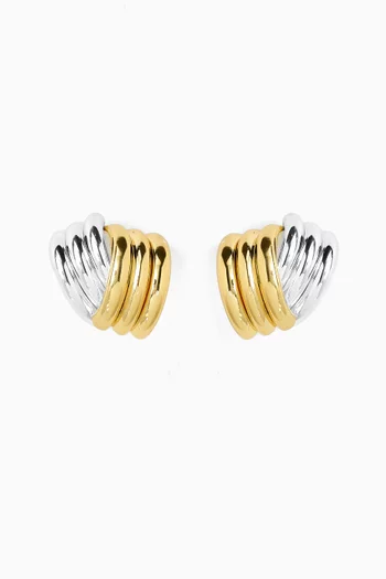 Clove Stud Earrings in 18kt Gold & Silver-plated Stainless Steel