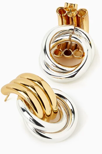 Double Knot Earrings in Mixed Metal