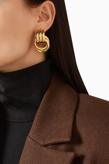 Double Knot Earrings in Gold-Plated Metal