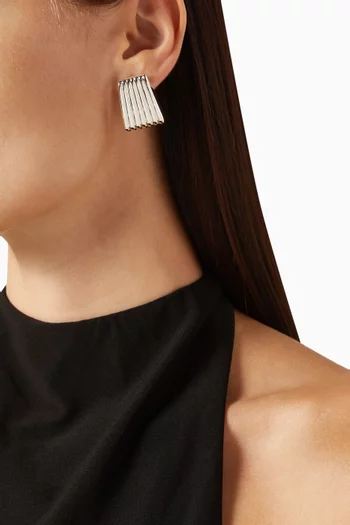 أقراط ريبد معدن مطلي فضة