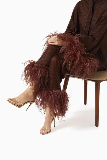 صندل إيلا بكعب 95 مم جلد لامع