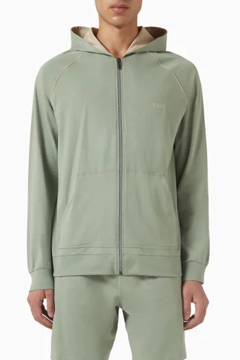 Zip-up Hoodie in Stretch Cotton