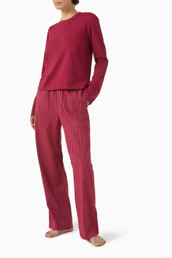 Long-sleeve Pyjama Set in Cotton-poplin