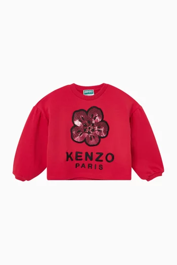 Sequin-embellished Sweatshirt in Cotton
