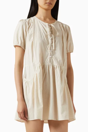 Pocket Mini Dress in Cotton Poplin