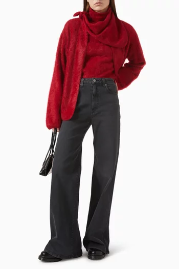 سترة بياقة عالية كشمير ناعم